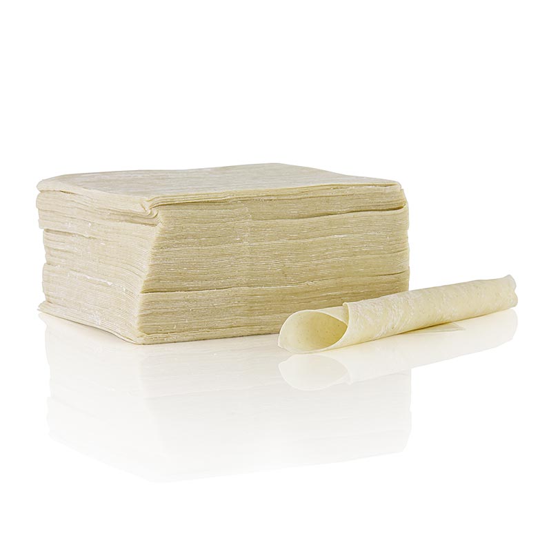 Fogli di pasta Wan Tan, sottili, 8,5 x 9 cm - 500 g, circa 75 pezzi - borsa