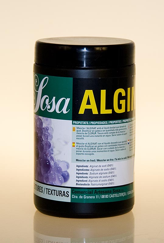 Alginato (natriumalginaatti), teksturointiaine, Sosa, E401 - 750 g - Pe voi