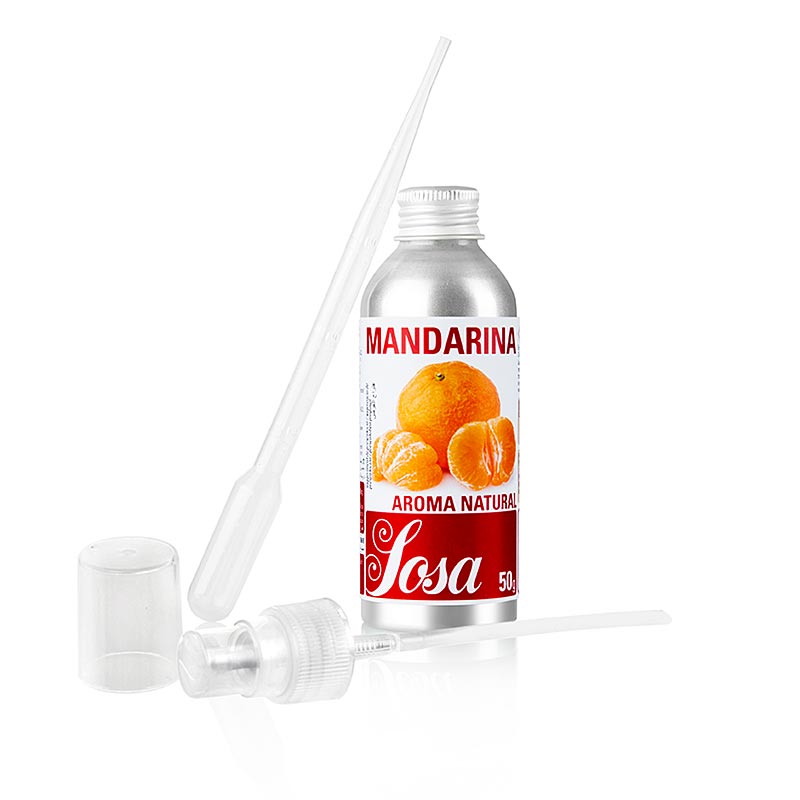 Aroma Natural Mandarina, liquido, Sosa - 50 gramos - Botella