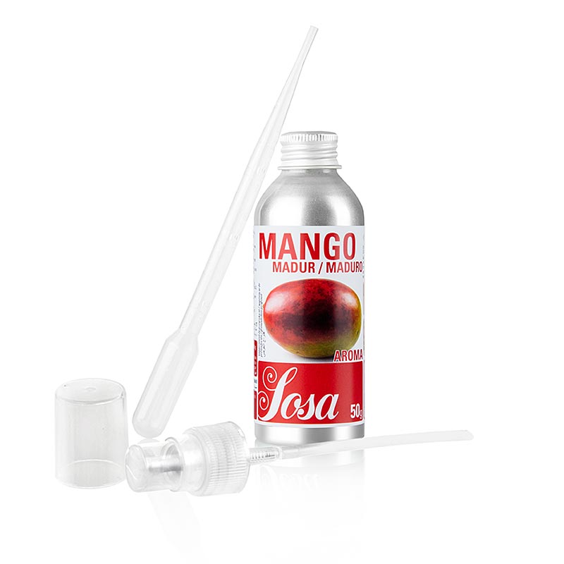 Aroma mango maduro, liquido, sosa - 50 gramos - Botella