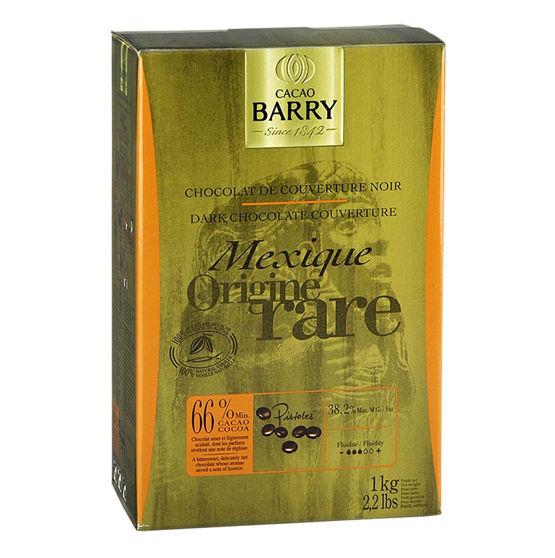 Origine Mexiko, dunkle Schokolade, Callets, 66% Kakao von Cacao Barry - 1 kg - Schachtel Origine Mexiko, dunkle Schokolade, Callets, 66% Kakao von Cacao Barry - 1 kg - Schachtel
