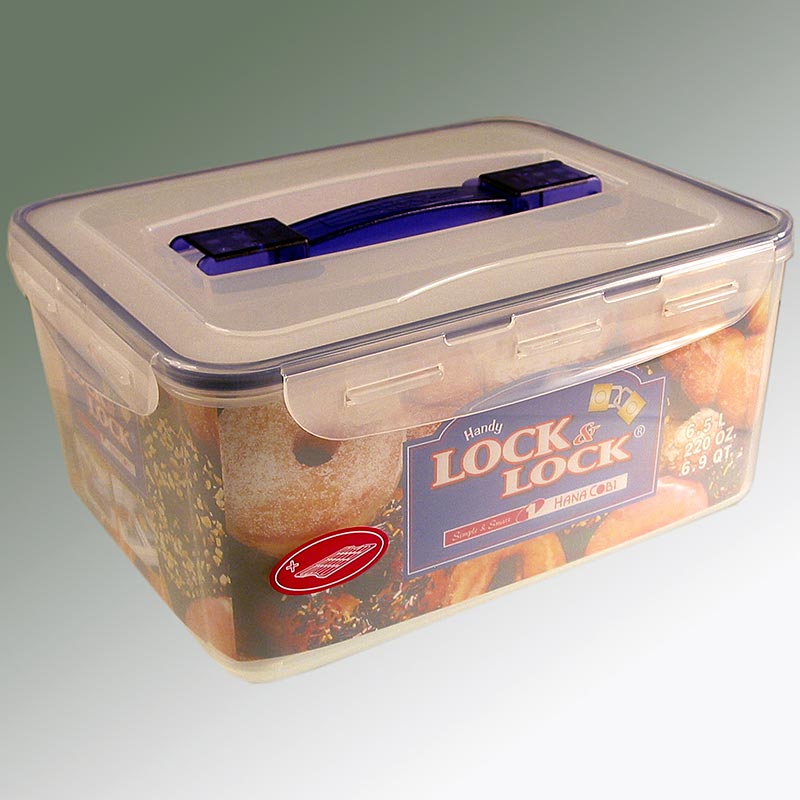 Fresh box Lock and Lock, 6,5 l, rektangulaer 294 x 230 x 138 mm, med avloepsgitterhandtak - 1 stk - Loes