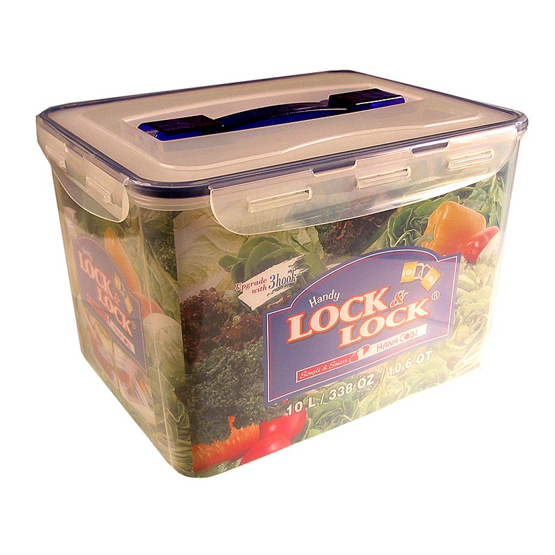 Fresh box Lock and Lock, 10,0 l, retangular 294 x 230 x 205 mm, com alca para grelha de drenagem - 1 pedaco - Solto Fresh box Lock and Lock, 10,0 l, retangular 294 x 230 x 205 mm, com alca para grelha de drenagem - 1 pedaco - Solto