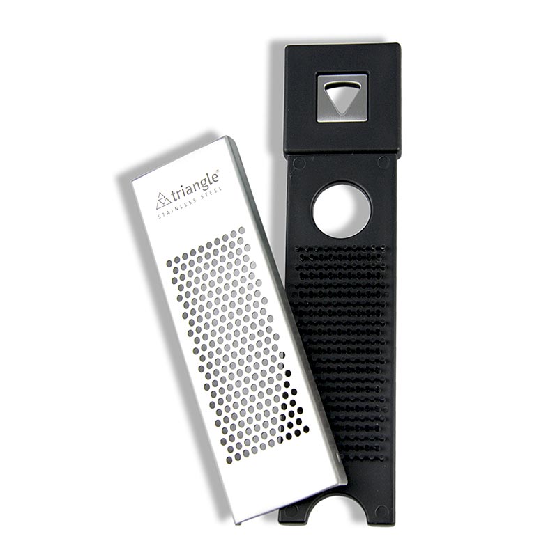 Grattugia per zenzero e limone, lunghezza 18,5 cm, larghezza 4,5 cm, triangolo in acciaio inox - 1 pezzo - scatola Grattugia per zenzero e limone, lunghezza 18,5 cm, larghezza 4,5 cm, triangolo in acciaio inox - 1 pezzo - scatola