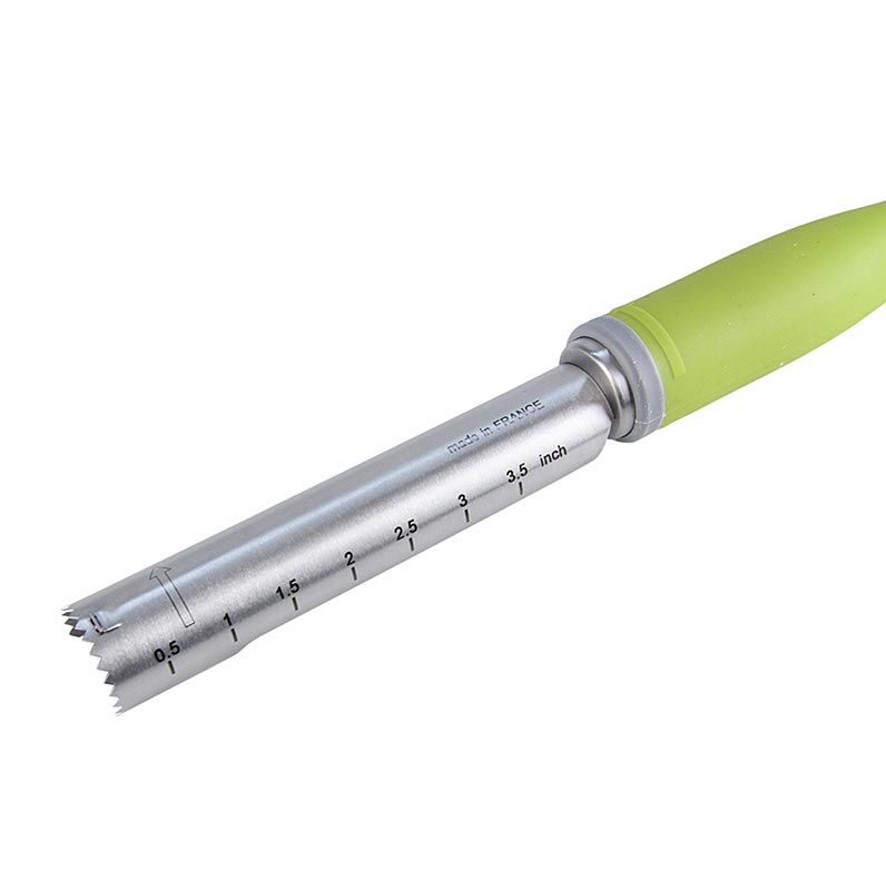 deBUYER corer universal, Ø 20mm, 11cm, aco inoxidavel / plastico, verde - 1 pedaco - Cartao