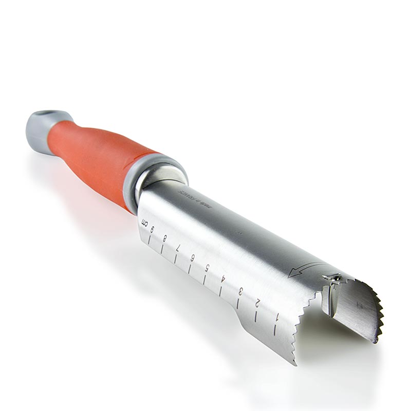 deBUYER stoner universale, Ø 30 mm, 11 cm di lunghezza, acciaio inossidabile / plastica rossa - 1 pezzo - Cartone