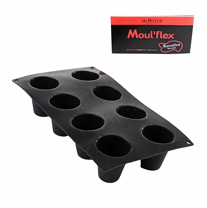 deBUYER leivinmuotti Moul`flex, 8 kartiomaista muotoa, Ø 55mm, korkea 60mm, 17,5x30cm - 1 kpl - Loysa