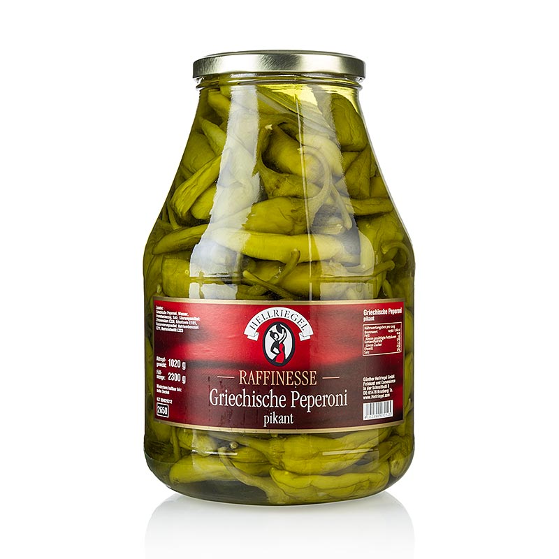 Eingelegte Peperoni, pikant, Hellriegel - 2,3 kg - Glas Eingelegte Peperoni, pikant, Hellriegel - 2,3 kg - Glas