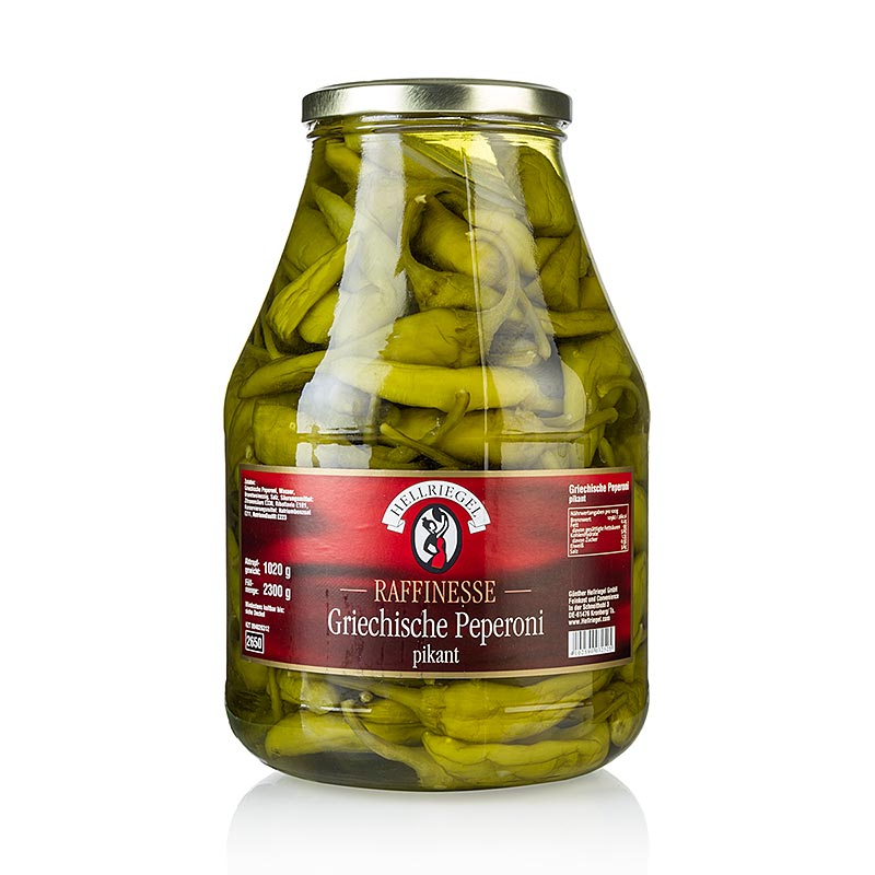 Eingelegte Peperoni, pikant, Hellriegel - 2,3 kg - Glas