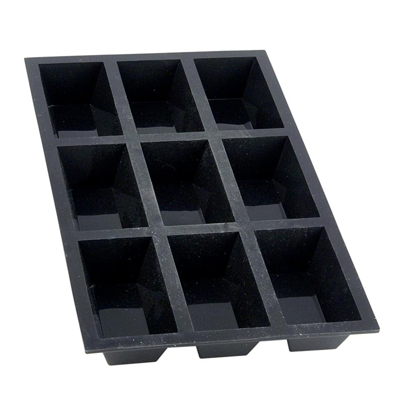 Forma de cozimento deBUYER Moulflex, 9 formas retangulares para bolo, 3x8cm, 3cm de altura, 17,5x30cm - 1 pedaco - Cartao