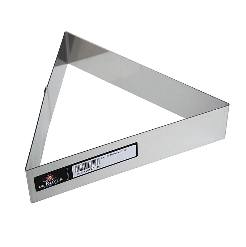 Estructura deBUYER, triangular, acero inoxidable, longitud de borde 20 cm, altura 4,5 cm - 1 pieza - Perder