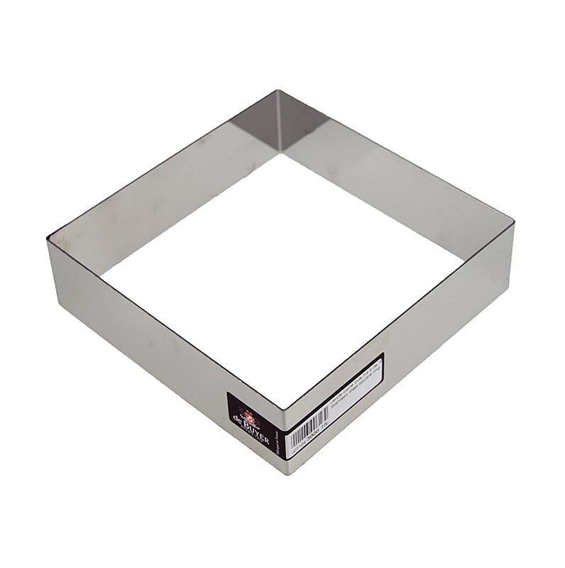 Kornize deBUYER, katror, inox, 16 x 16 cm, 4,5 cm e larte - 1 cope - Te lirshme