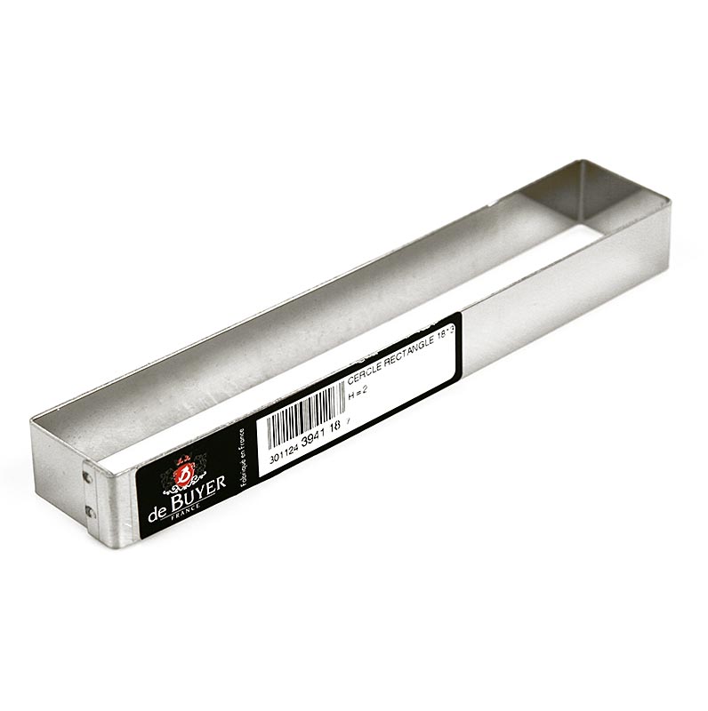 deBUYER ram, rektangular, rostfritt stal, 18,4 x 3,3 cm, 2 cm hog - 1 del - Losa