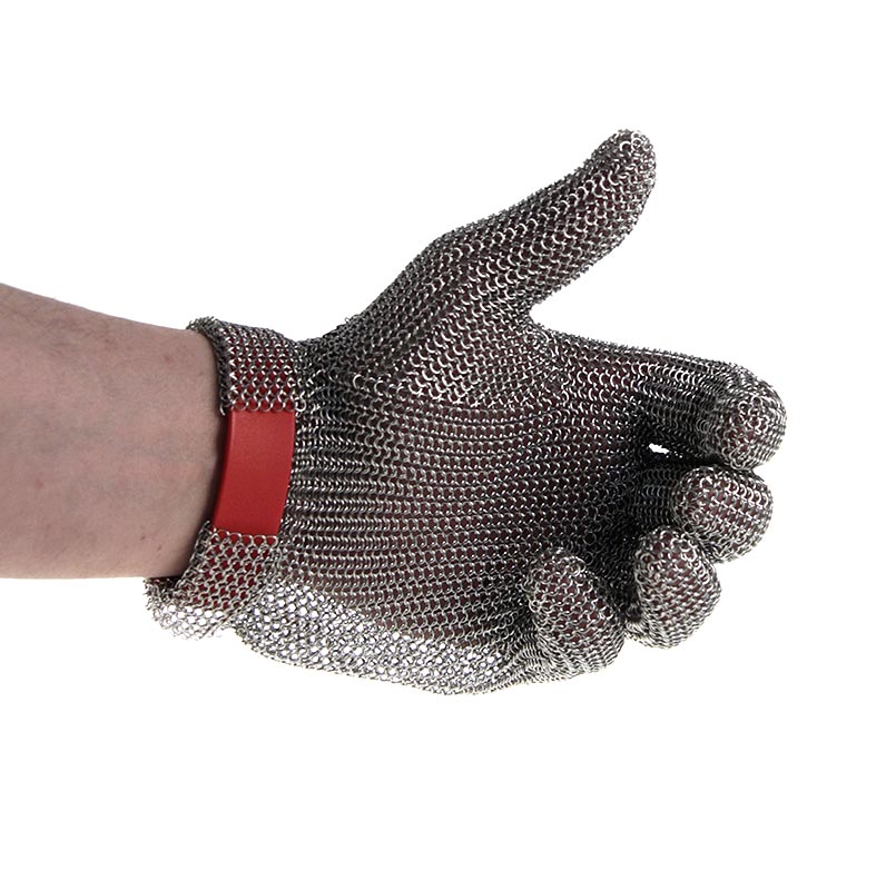 Sarung tangan tiram Euroflex - sarung tangan rantai, ukuran M (2), merah - 1 buah - Longgar