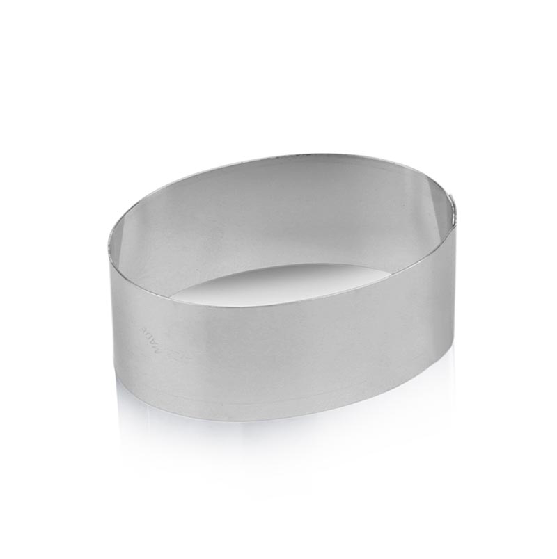 Cetakan kue dari baja tahan karat, oval, halus, ukuran 7,5x4,5x3cm (tinggi). - 1 buah - Longgar
