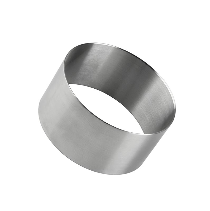 Cortador de anel em aco inoxidavel, liso, Ø 8cm, 4cm de altura, 1,3mm de espessura - 1 pedaco - Solto