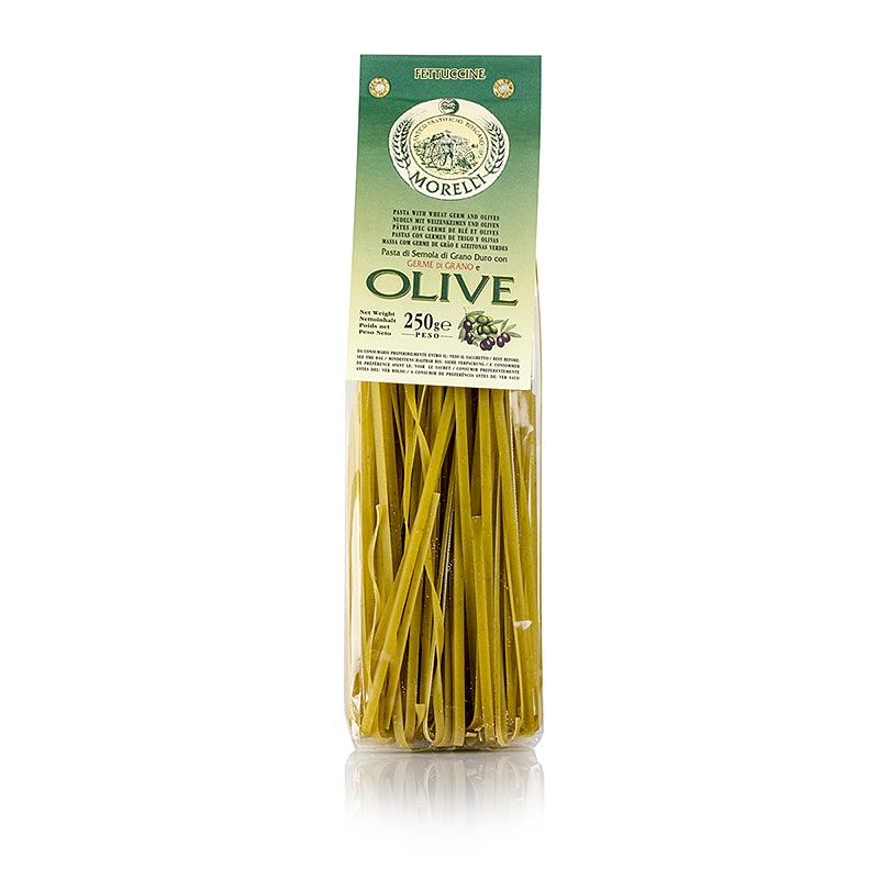 Morelli 1860 Fettuccine, con aceitunas y germen de trigo - 250 gramos - bolsa