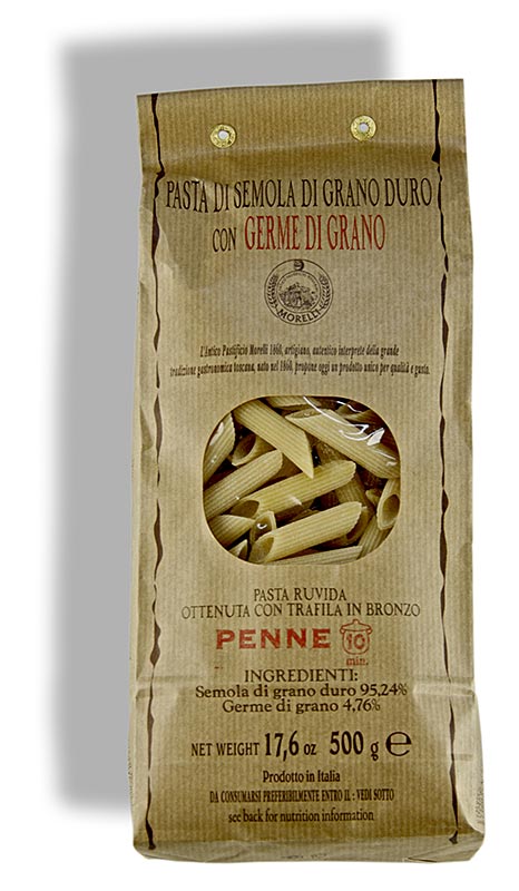 Morelli 1860 Penne, Germe di Grano, com germen de trigo - 500g - bolsa