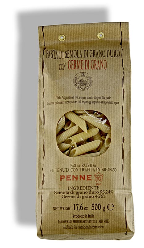 Morelli 1860 Penne, Germe di Grano, medh hveitikimi - 500g - taska
