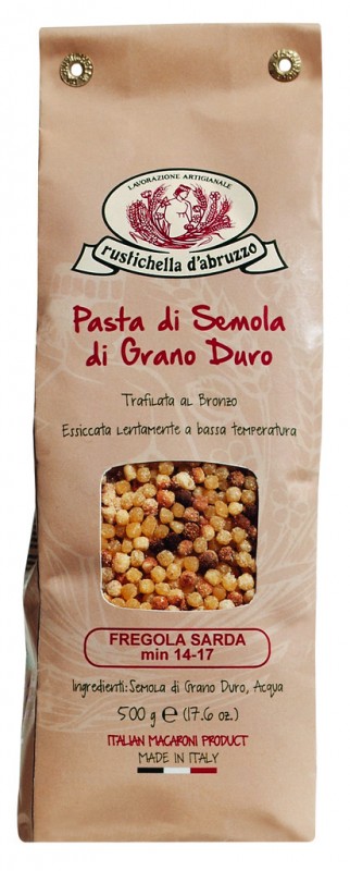 Tostata de fregola, pasta de semola de trigo duro, Rustichella - 500g - Bolsa