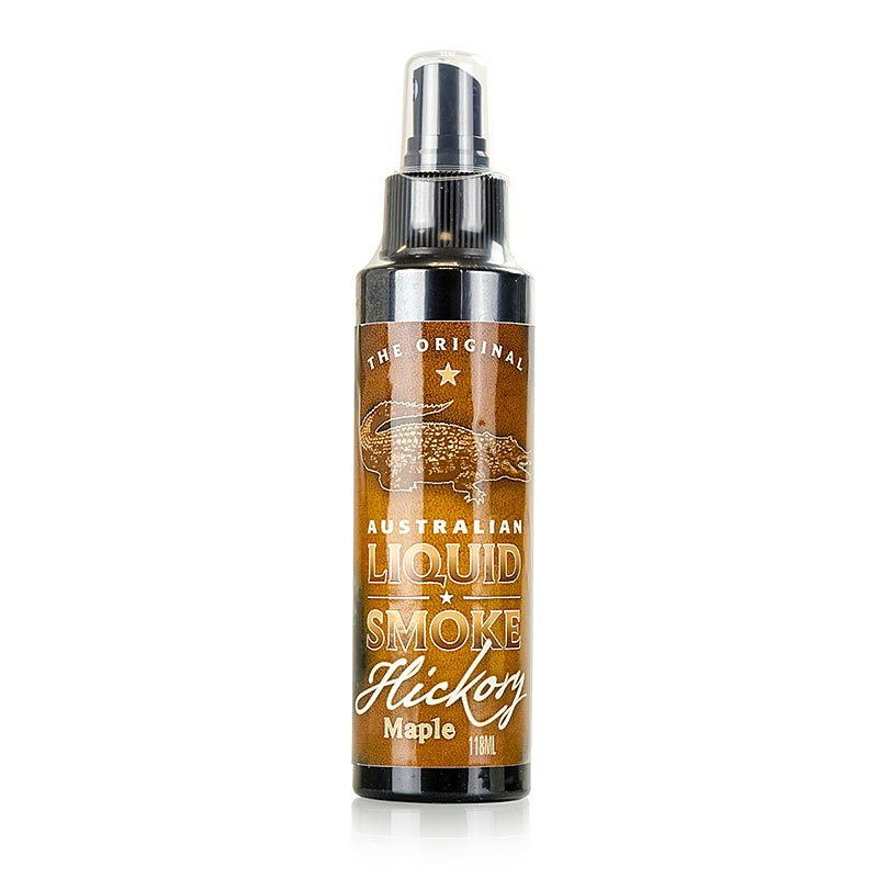 Australian Liquid Smoke Hickory ja Maple, nestemainen savusuihke, The Original - 118 ml - PE-pullo Australian Liquid Smoke Hickory ja Maple, nestemainen savusuihke, The Original - 118 ml - PE-pullo