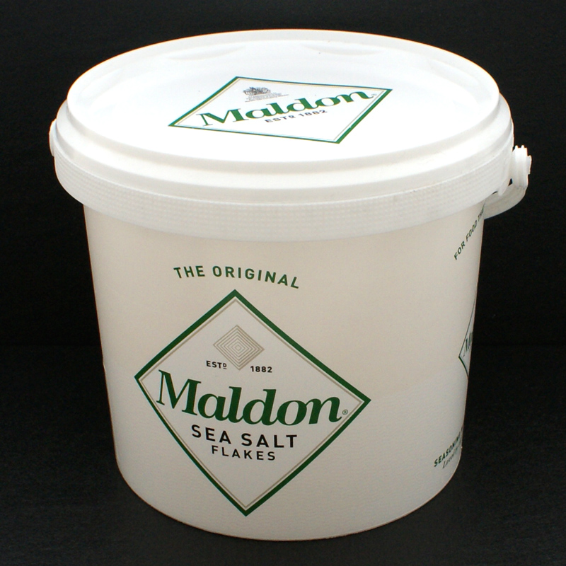 Fiocchi di sale marino Maldon, sale marino proveniente dall`Inghilterra - 1,4 kg - Secchio Pe