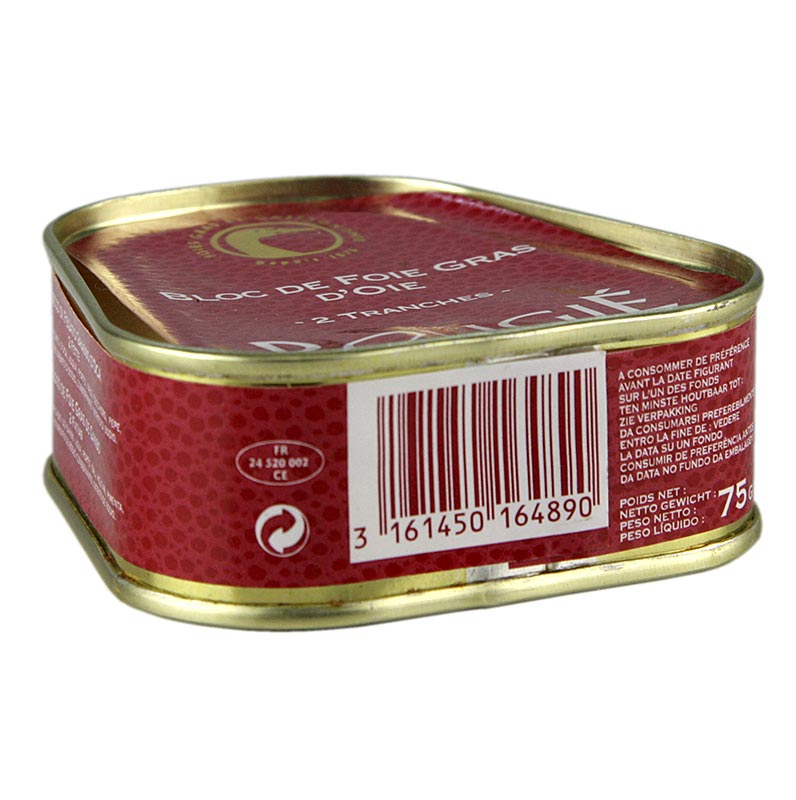 Gänsestopfleberblock, Foie Gras, Trapez, Halbkonserve, Rougie - 75 g - Dose Gänsestopfleberblock, Foie Gras, Trapez, Halbkonserve, Rougie - 75 g - Dose