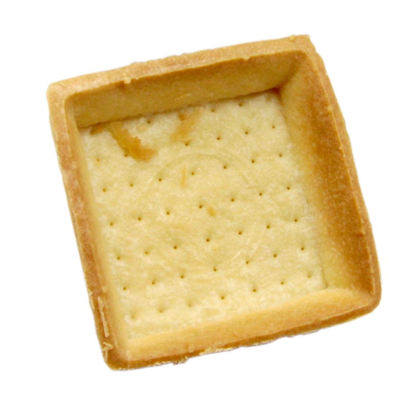 Desserttarteletter, firkantede, 7x7cm, H 1,8cm, lett moerdeig - 3,46 kg, 120 stykker - Kartong