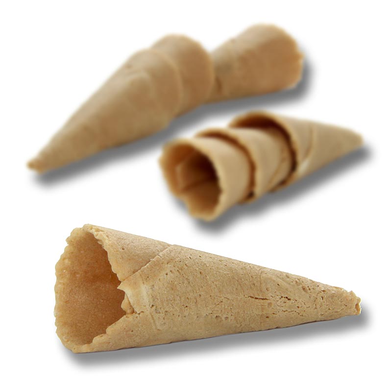 Mini croissants Basic, dulces, Ø 2,5 x 7,5 cm, con soporte para gofres - 325 g, 112 piezas - Cartulina