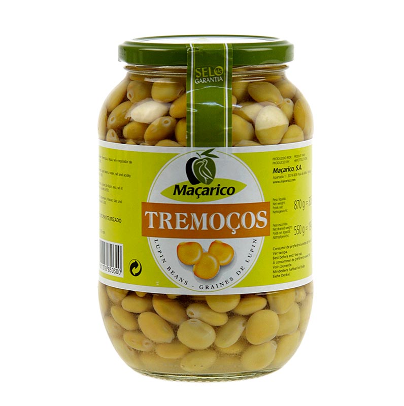 Feijao tremoco, em salmoura, Portugal - 870g - Vidro