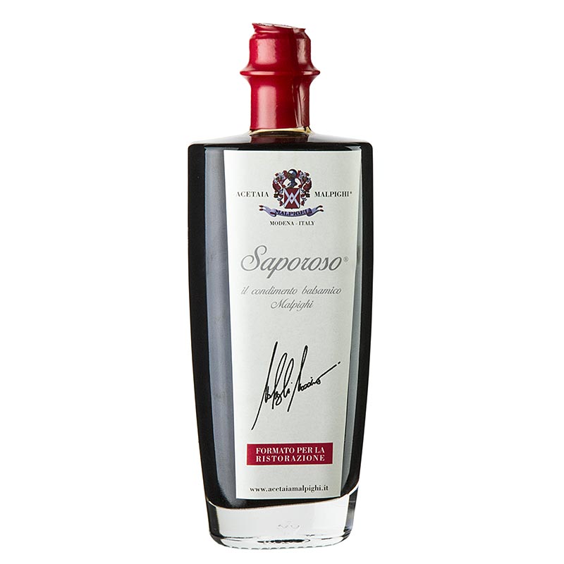 Balsamic Condiment Saporoso, 6 ara, eikar- og akasiuvidhartunna, Malpighi - 500ml - Flaska