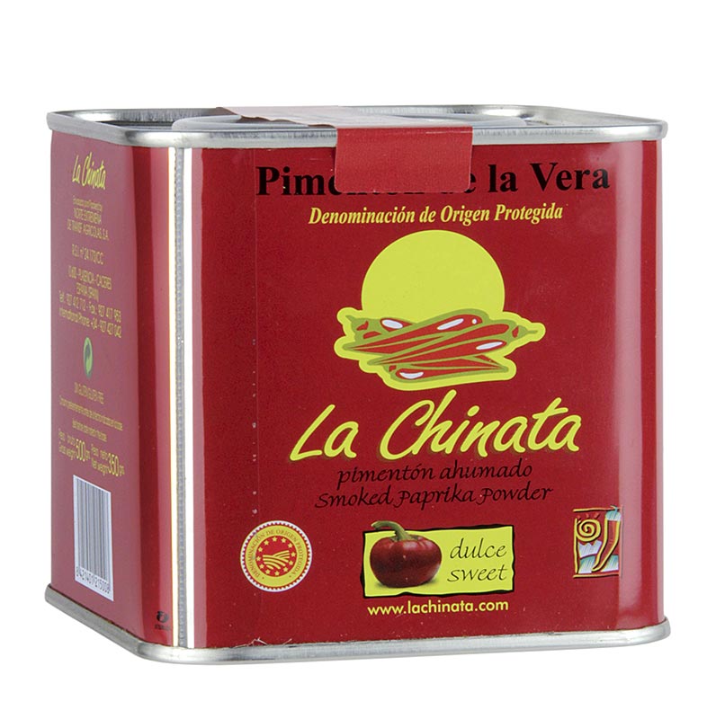 Paprikapulver - Pimenton de la Vera DOP, roekt, soett, La Chinata - 350 g - kan