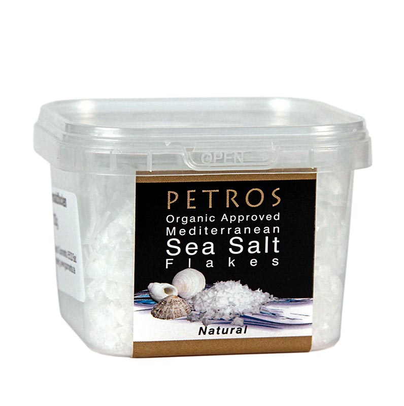 Sal marina en forma de piramide, natural, Petros, Chipre - 100 gramos - cubo de pe