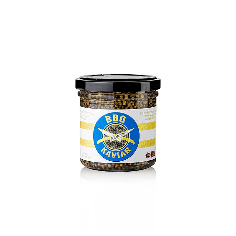 Kornmayer - BBQ kaviar (sinnep), gert ur svortum sinnepsfraejum - 160ml - Gler