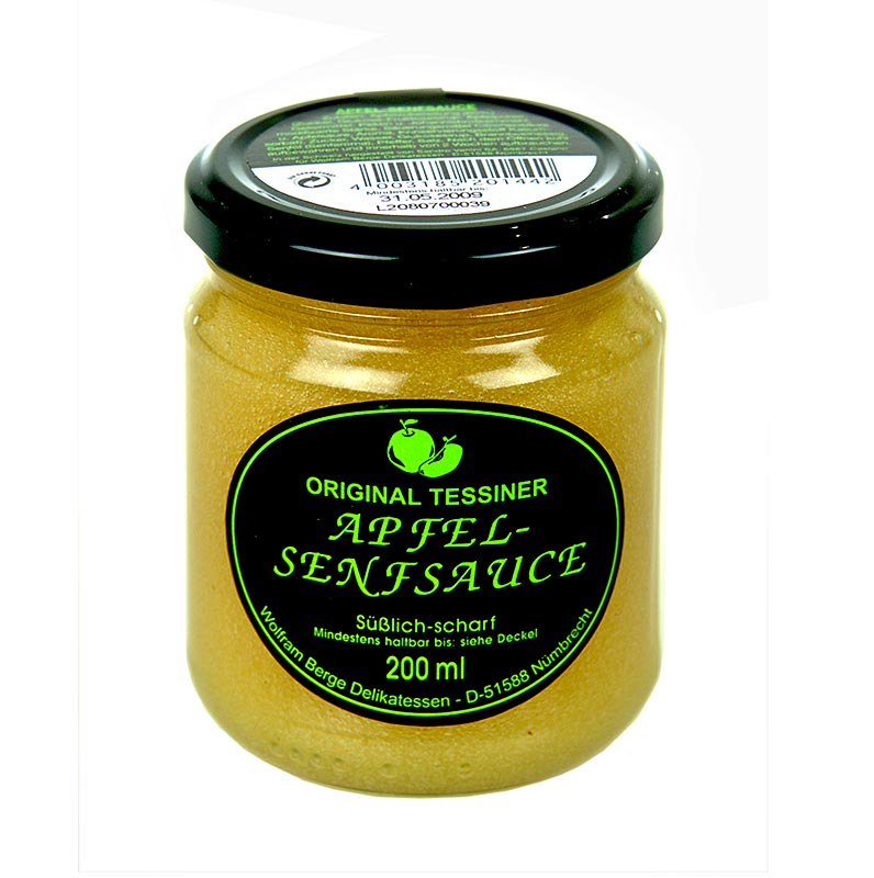 Saus mustard apel Ticino asli, Wolfram Berge - 200ml - Kaca