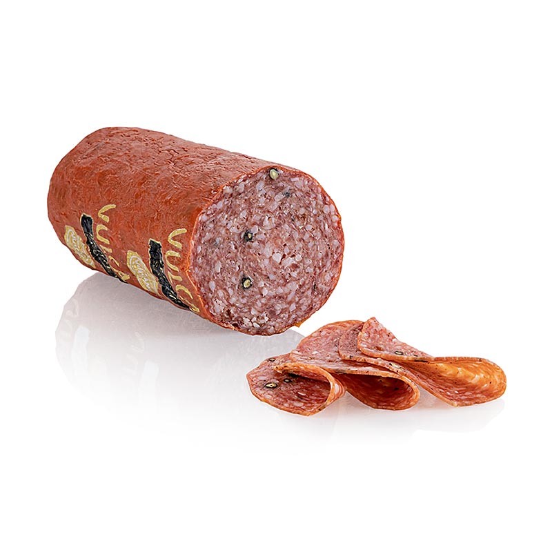 Salame VULCANO Auersbacher, com pimenta, da Estiria - aproximadamente 800g - vacuo Salame VULCANO Auersbacher, com pimenta, da Estiria - aproximadamente 800g - vacuo
