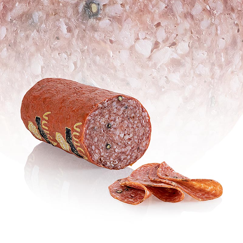 Salame VULCANO Auersbacher, com pimenta, da Estiria - aproximadamente 800g - vacuo Salame VULCANO Auersbacher, com pimenta, da Estiria - aproximadamente 800g - vacuo