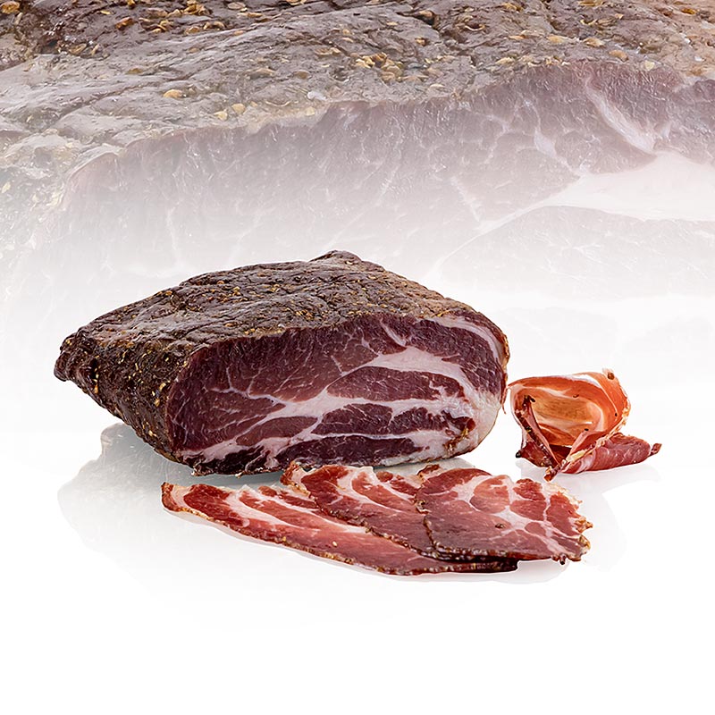 VULCANO halsskinka (Schopf) mognad i 4 manader, rokt, fran Steiermark - ca 2 kg - Vakuum