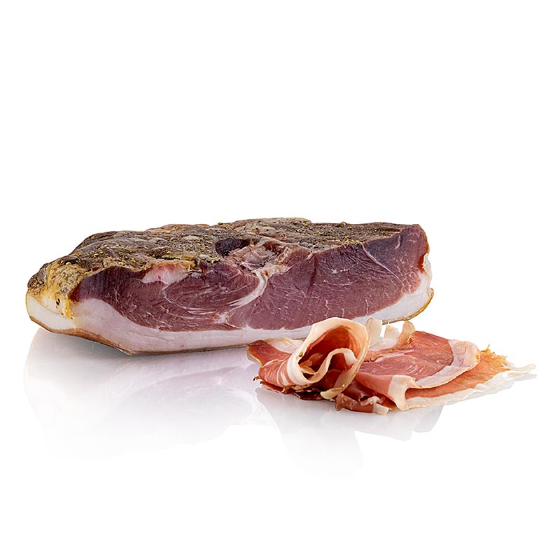 Prosciutto crudo VULCANO, stagionato all`aria per 8 mesi, proveniente dalla Stiria - circa 1,9 kg - vuoto