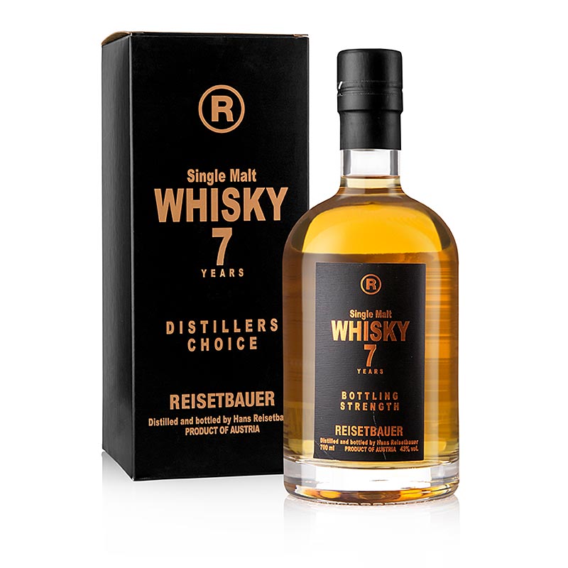 Single malt whisky Reisetbauer, 7 ar, 43% vol. - 700 ml - Flaske
