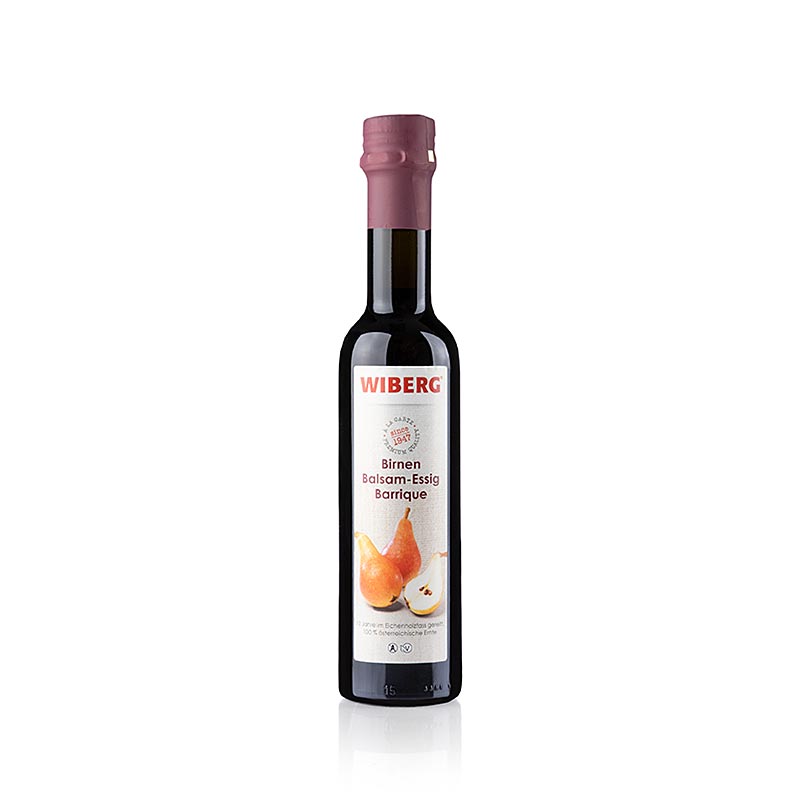 Wiberg Vinagre balsamic de pera exquisit, acid al 5%, envellit en botes de roure durant 10 anys - 250 ml - Ampolla