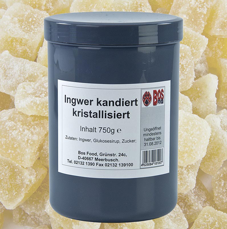 Ingefara kuber, kanderad, torr / kristalliserad - 750 g - Pe kan