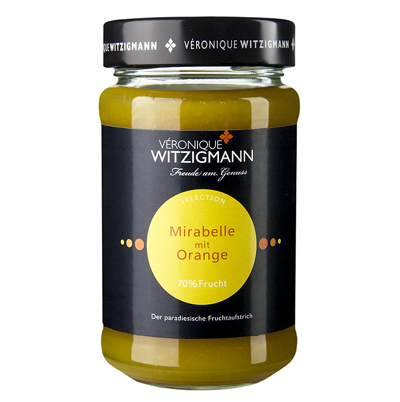 Mirabelle-luumu appelsiinin kanssa - hedelmalevite Veronique Witzigmann - 225 g - Lasi