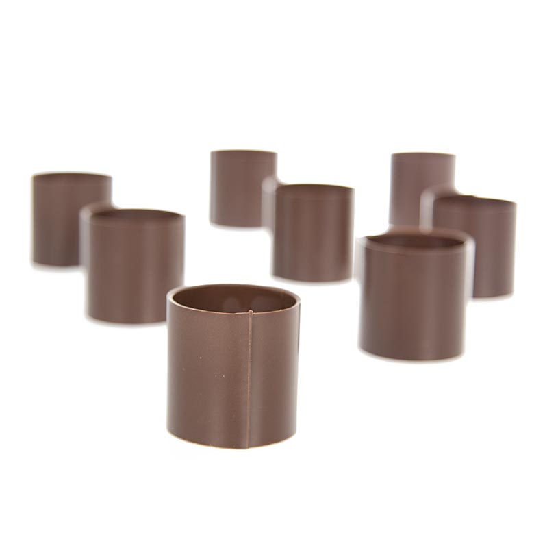 Kallep cokollate - kaneloni / cilinder, i erret pa dekorim, Ø 35 mm, i larte 40 mm - 300 g, 35 cope - Karton