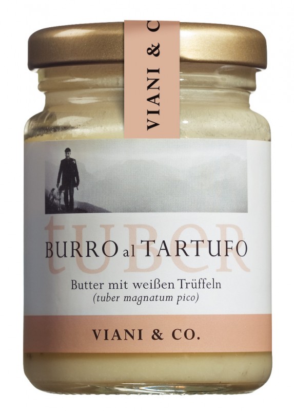Burro al tartufo bianco, mentega dengan truffle putih - 80 gram - Kaca