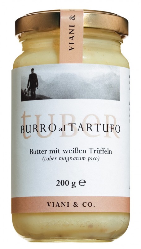 Burro al tartufo bianco, mentega dengan truffle putih - 200 g - kaca