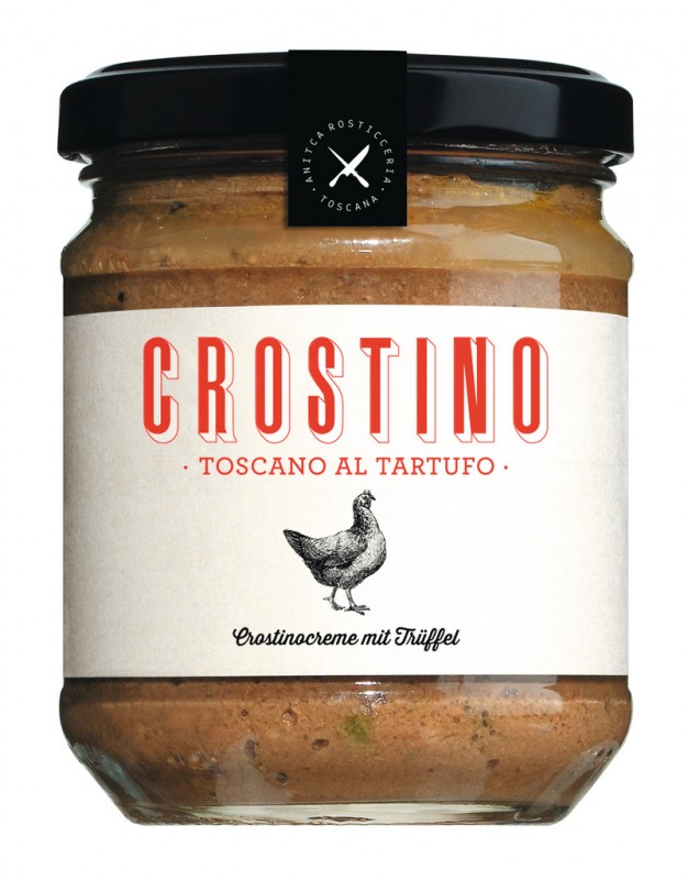 Antico Crostino Toscano al tartufo, krim crostino dengan truffle, kepakaran permainan - 180g - kaca