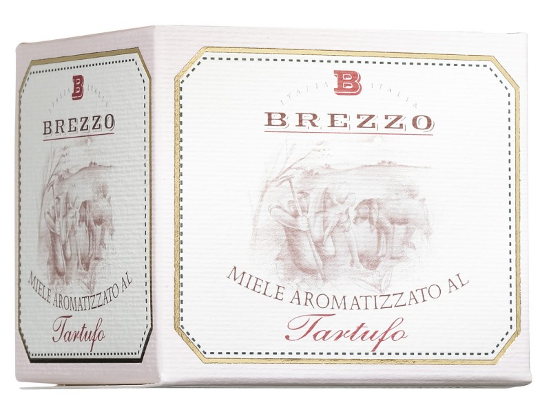 Madu akasia dengan aroma truffle, Miele aromatizzato al tartufo, Apicoltura Brezzo - 100 gram - Kaca