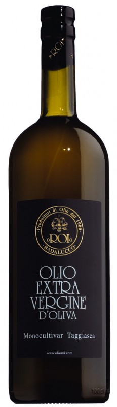 Olio virgen extra Monocultivar Taggiasca, aceite de oliva virgen extra Monocultiva taggiasca, Olio Roi - 1.000ml - Botella