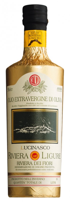 Olio extra vergine Lucinasco, olio extra vergine di oliva Riviera Ligure DOP, Calvi - 500 ml - Bottiglia